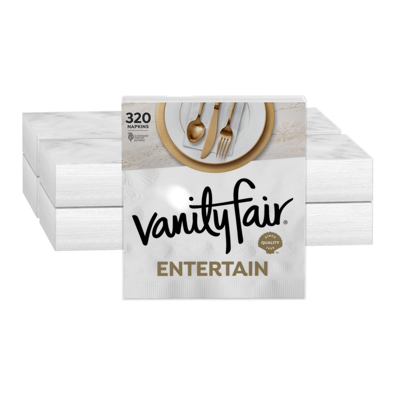Vanity Fair Entertain Paper Napkins, 40 Count (Pack of 8), Disposable Napkins Made For Entertaining And Events - Image 1
